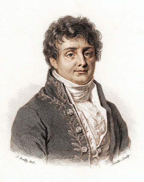 조제프 푸리에(1768–1830). 쥘리앵레오폴 부아이가 그리고 제유가 새긴 판화. 출처: Wikimedia Commons, 퍼블릭 도메인